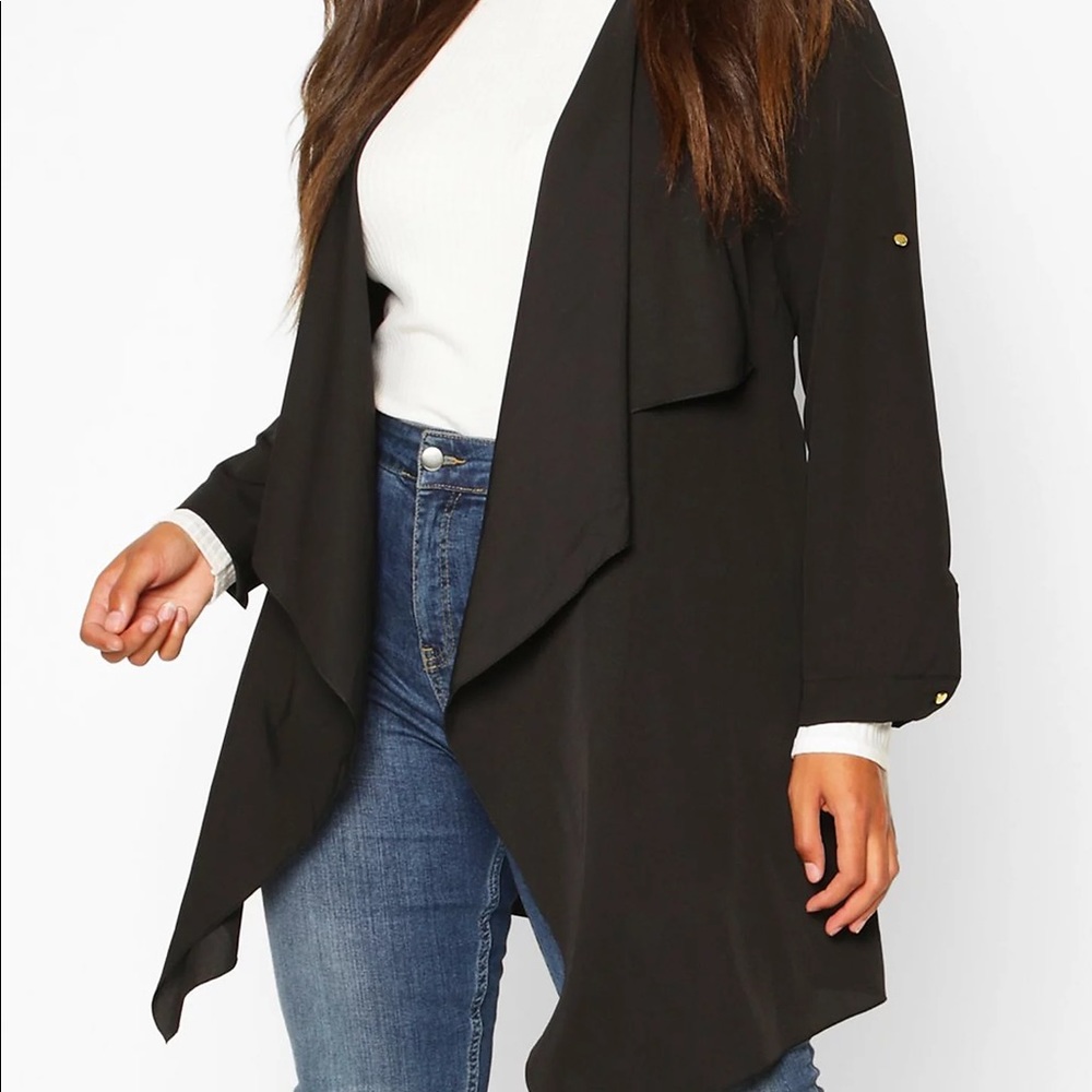 Boohoo Plus Military Detail Belted Jacket